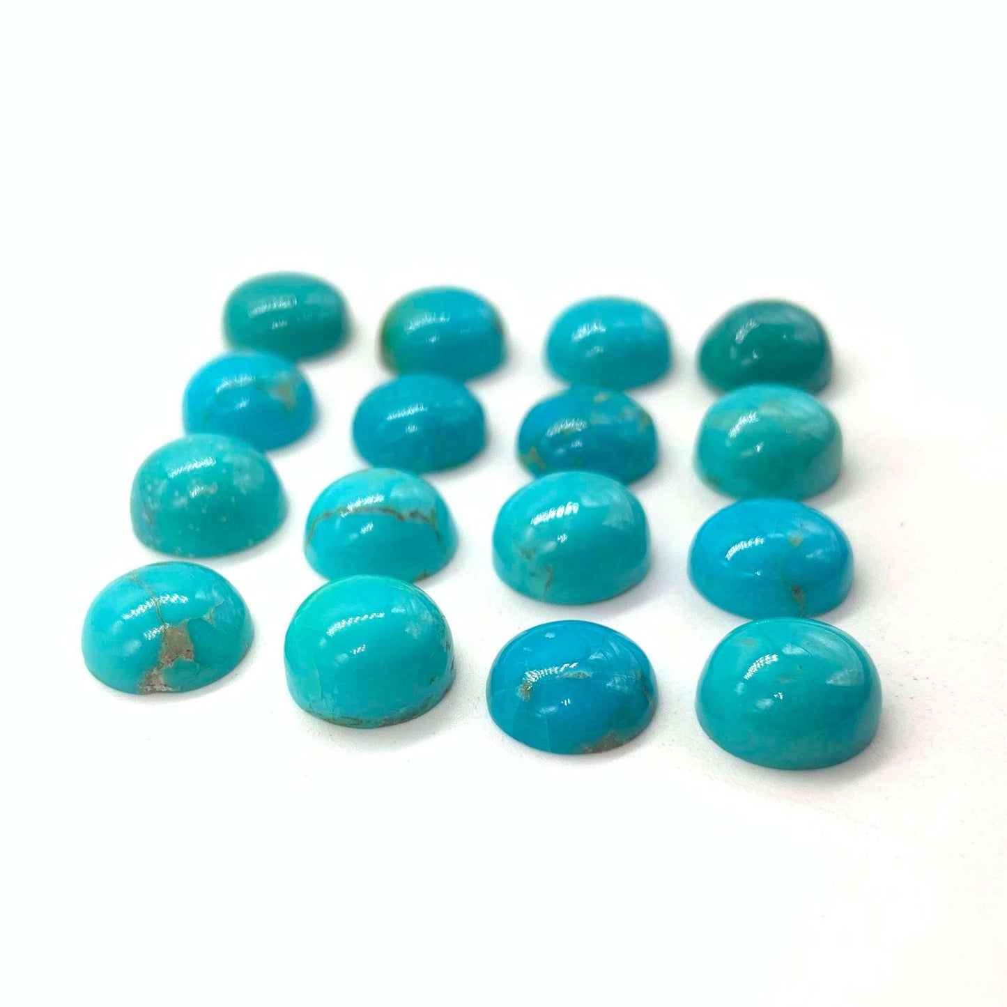 Natural Arizona Turquoise Round Gemstone Cabochon, CALIBRATED Loose Stone Cab, Round Jewelry Making Cabochons Semi Precious Cab