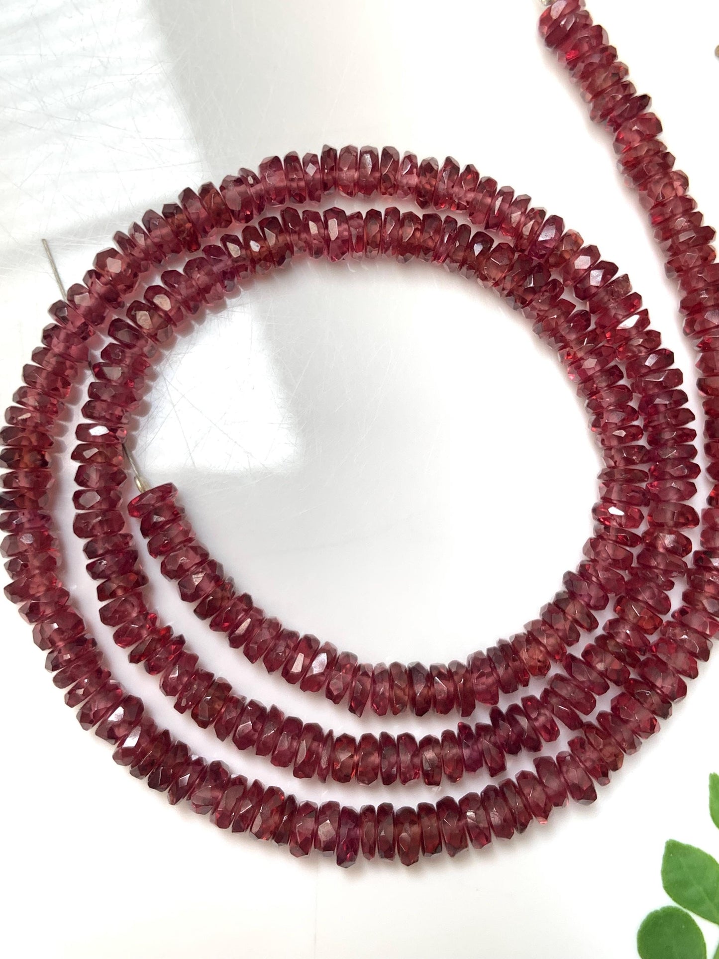 Natural Garnet Faceted Rondelle Beads - AAA Gemstone Strand 16 Inch