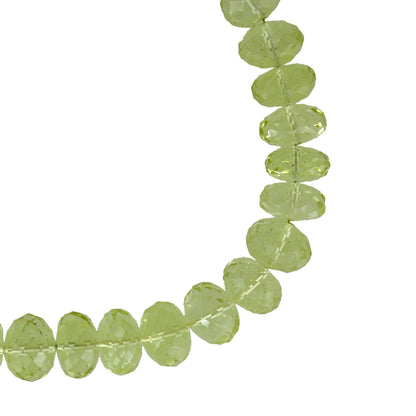 AAA+ Natural 13mm yellow Lemon Quartz Necklace, Rondelle Faceted Quartz Gemstone Beads Necklace, Gift For Sister