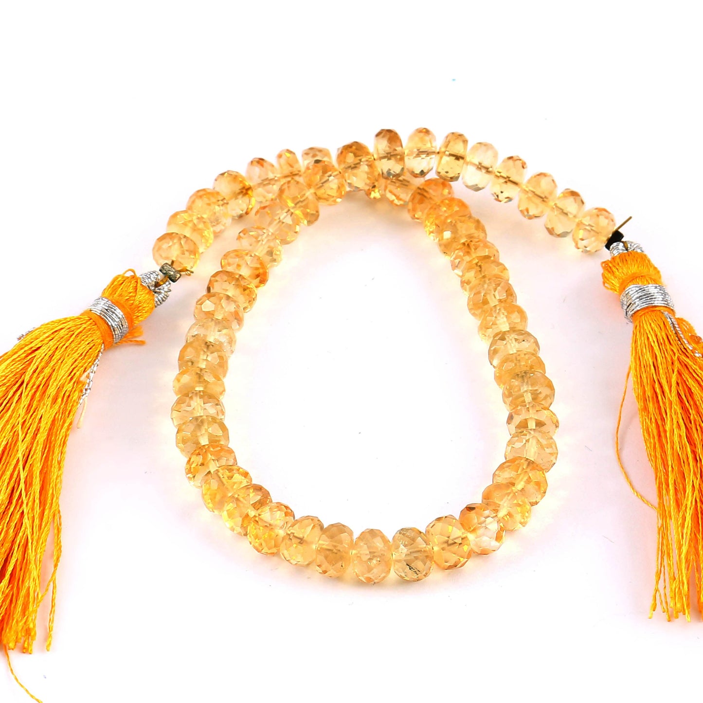 atural Citrine Faceted Rondelle Beads 5mm | 8 Inch Strand Citrine Gemstone