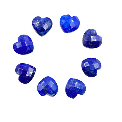Natural Lapis Lazuli Faceted Carved Heart Shape Gemstone , Size 10mm, Hand Carved Gemstone, Loose Gemstone, Beads For Jewelry, SKU - BBI307