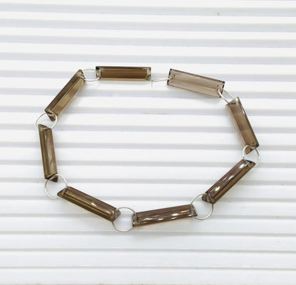 10 Pieces Natural Smoky Quartz Baguette Step cut Faceted Gemstone beads Size 20X6X4mm Gift for her and jewelry making Both Side face Drill