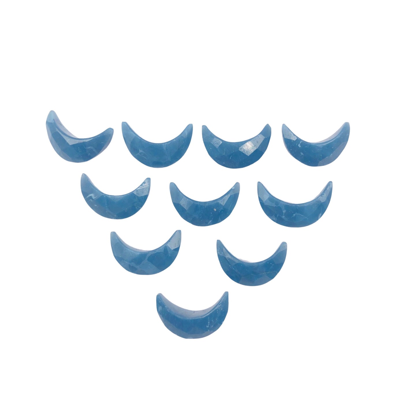 2 Pieces Natural Blue opal gemstone, Crescent moon shape gemstone, carving gemstone, natural gemstone, moon shape gemstone, size 7x16 mm