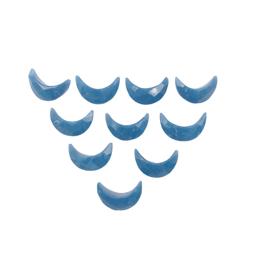 2 Pieces Natural Blue opal gemstone, Crescent moon shape gemstone, carving gemstone, natural gemstone, moon shape gemstone, size 7x16 mm