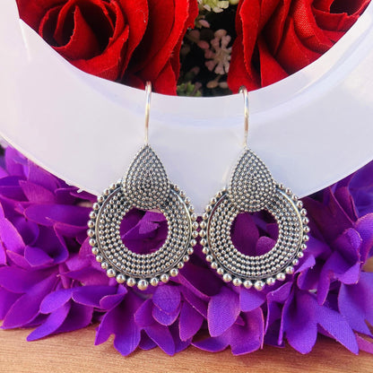 Chakra Cocktail Silver Earrings ~  Fancy Silver Jewelry ~ Designer Bridesmaid Earrings ~ Gift For Her ~ E-0028