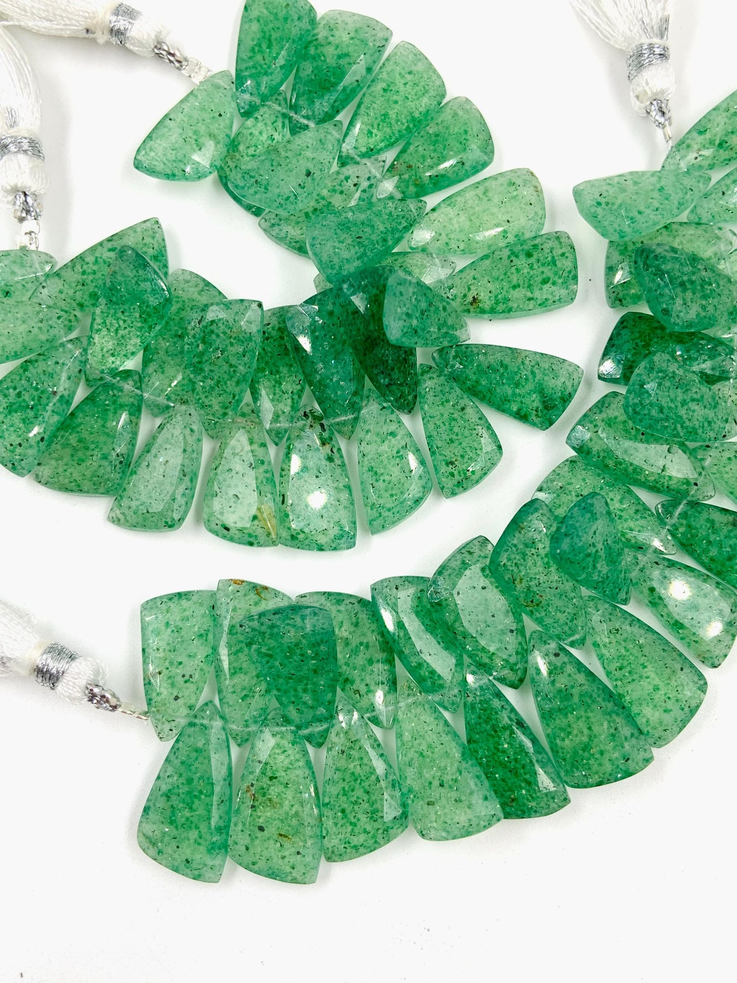 4 Inches Natural Green Strawberry Sail Crown Cut Gemstone Side drill Beads, Fancy shape Gemstone Briolette, Size 8x16 to 9x18mm gift for her