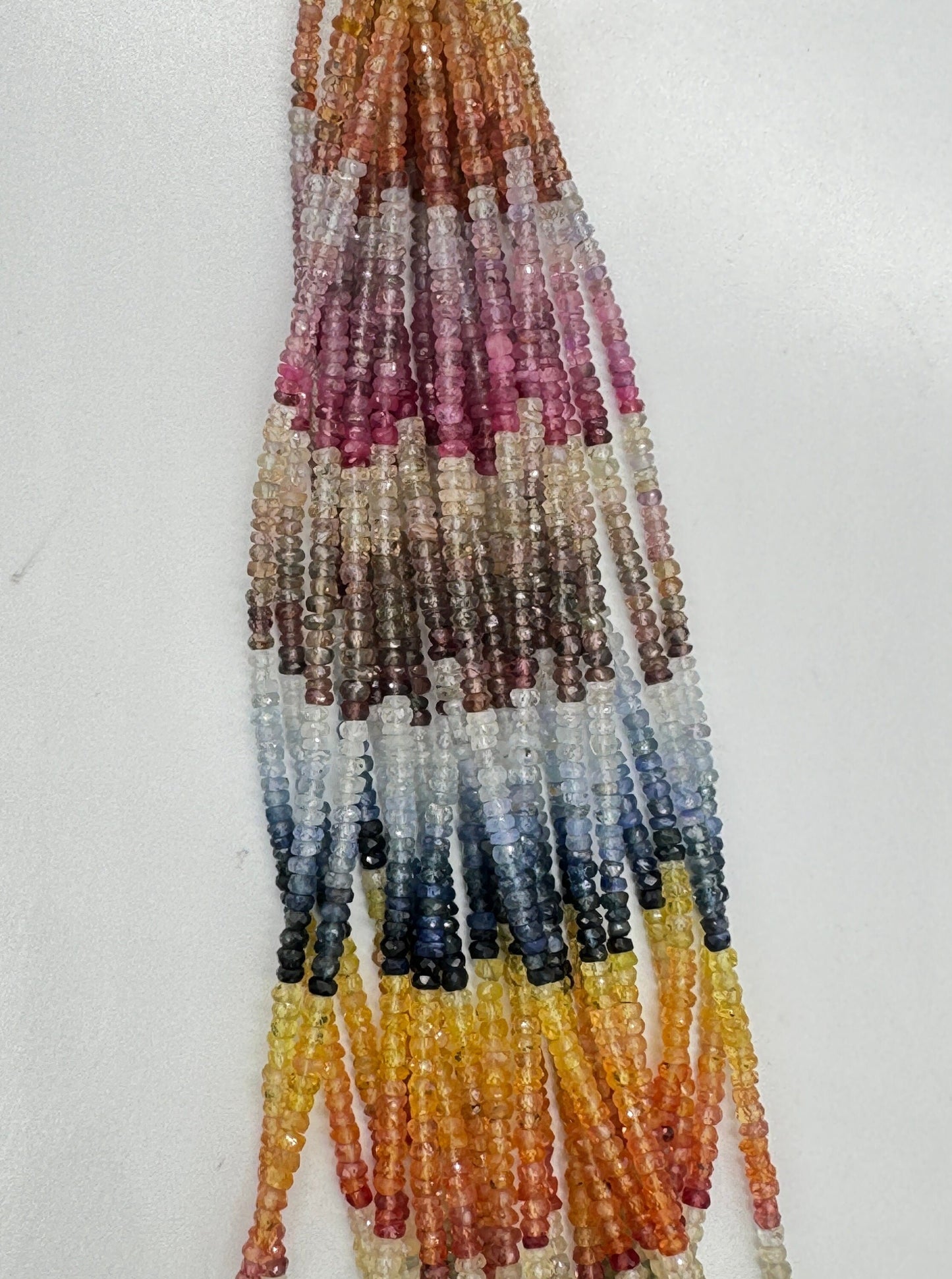 AAA+ Multi Sapphire Faceted Rondelle Beads | 3mm | 16 Inch Strand