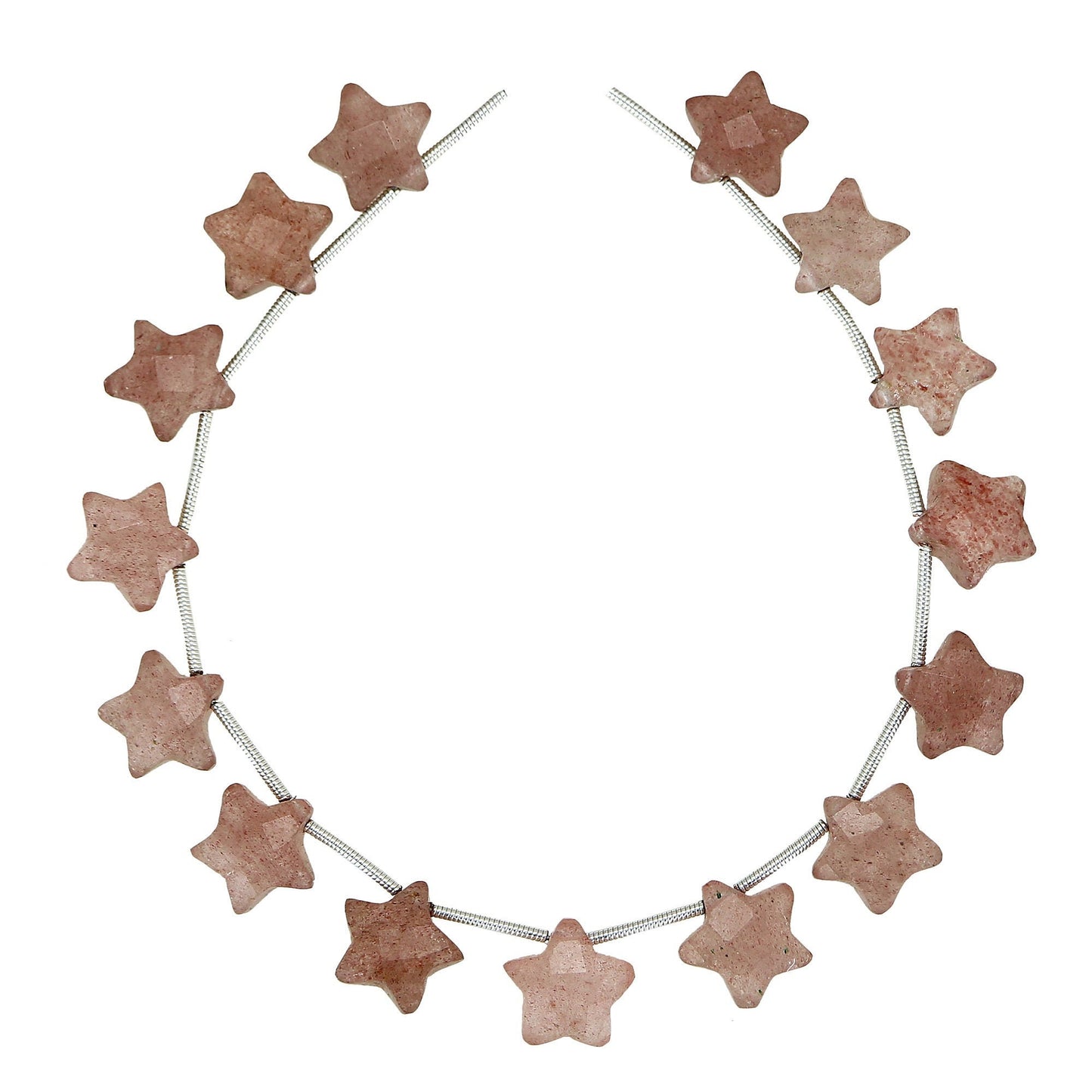 15 pcs Natural Strawberry Quartz Faceted Star Gemstone Beads, 10mm Carved Star shape jewelry , Strawberry Quartz Gemstone Jewelry .