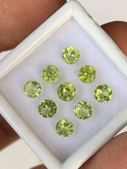 Natural Peridot Faceted Round Shape Cut Stone CALIBRATED Loose Stone Cut Round Jewelry Making Semi Precious Cut stone For ring, Gift for her