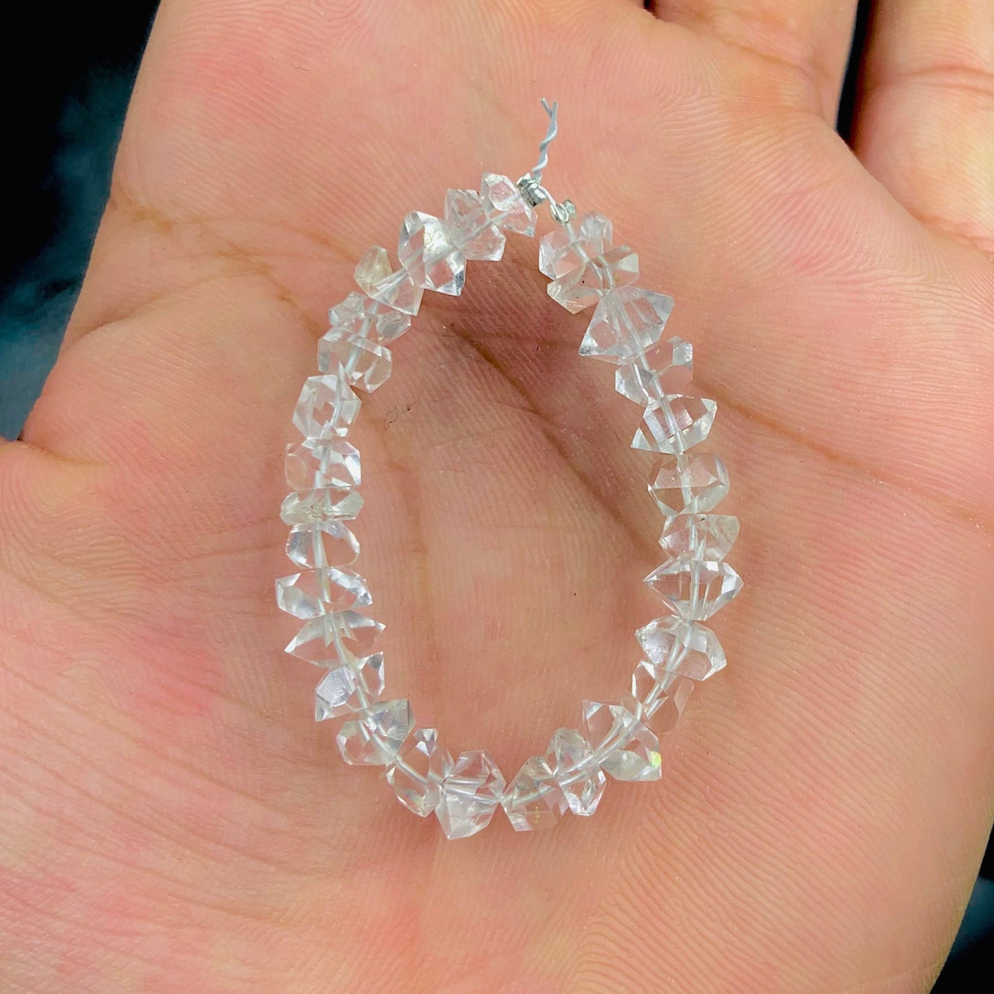 Clear White Herkimer Diamond Quartz Nuggets, Natural Double Terminated Clear Quartz Crystals- Small Herkimer Rough Stone SKU- BBI860