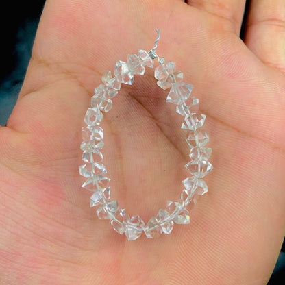 Clear White Herkimer Diamond Quartz Nuggets, Natural Double Terminated Clear Quartz Crystals- Small Herkimer Rough Stone SKU- BBI860