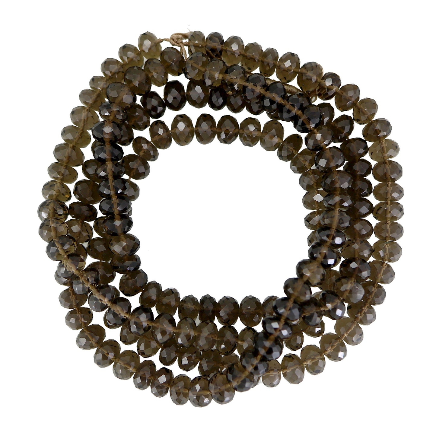 AAA+ Natural 5.5mm-7mm-9mm Brown Smoky Quartz Necklace, Round Faceted Quartz Gemstone Beads Necklace, Gift For Sister