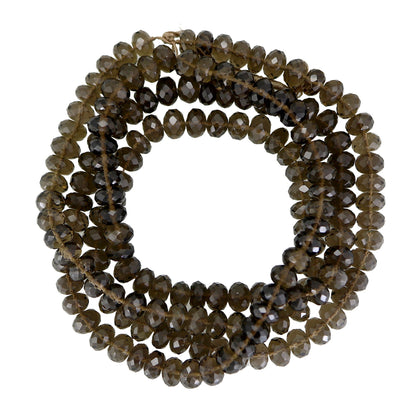 AAA+ Natural 5.5mm-7mm-9mm Brown Smoky Quartz Necklace, Round Faceted Quartz Gemstone Beads Necklace, Gift For Sister
