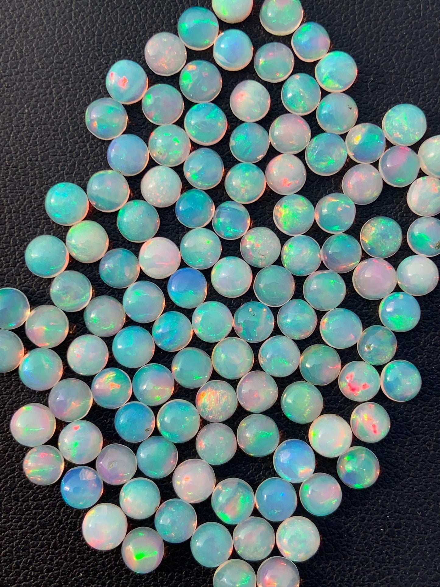 Natural Ethiopian Opal Smooth Round Gemstone Cabochon, CALIBRATED Loose Stone Cab, Round Jewelry Making Cabs Semi Precious Cabochon for ring