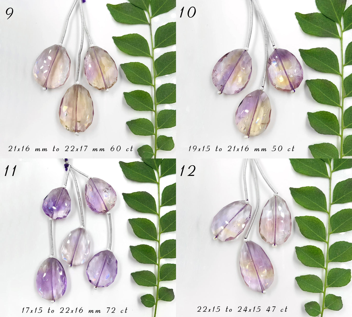 Natural Amethyst and Ametrine Faceted Free Form shape gemstone beads Straight drilled Free Form beads for jewelry making gift for her