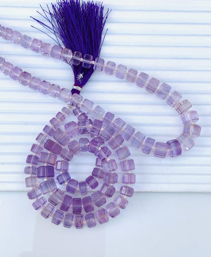 Natural Brazilian Amethyst Faceted Tyre Gemstone Beads 15" Strand
