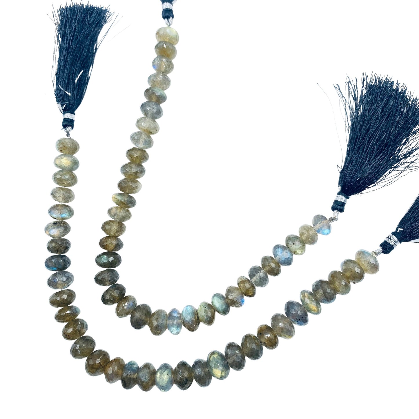AAA Blue Flash Labradorite Rondelle Beads, Faceted Gemstone Strand 8 Inch