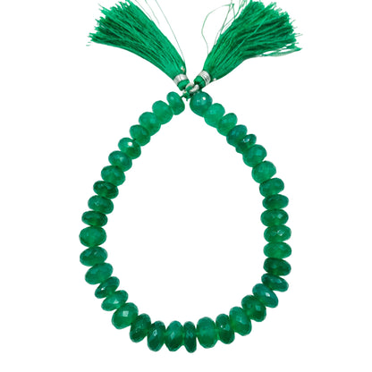 Green Onyx Faceted Rondelle Beads BBI1617 – Natural Semi Precious Gemstones