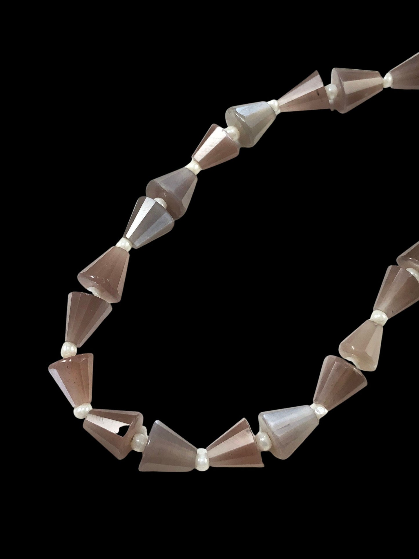 7 Inches NATURAL chocolate moonstone Faceted ,Fancy Shape Gemstone Cabochon Center Drill Beads Line | Genuine Moonstone | Gemstone Beads