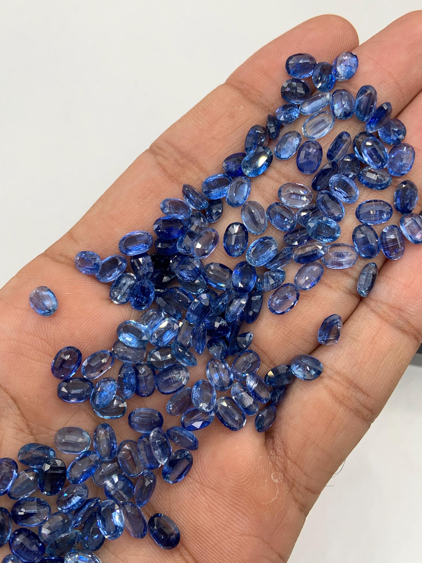 Natural kyanite Faceted Cut Gemstone Oval Shape Cabochon Kyanite Cut for jewelry making Semi Precious Blue Kyanite Stone gift for her