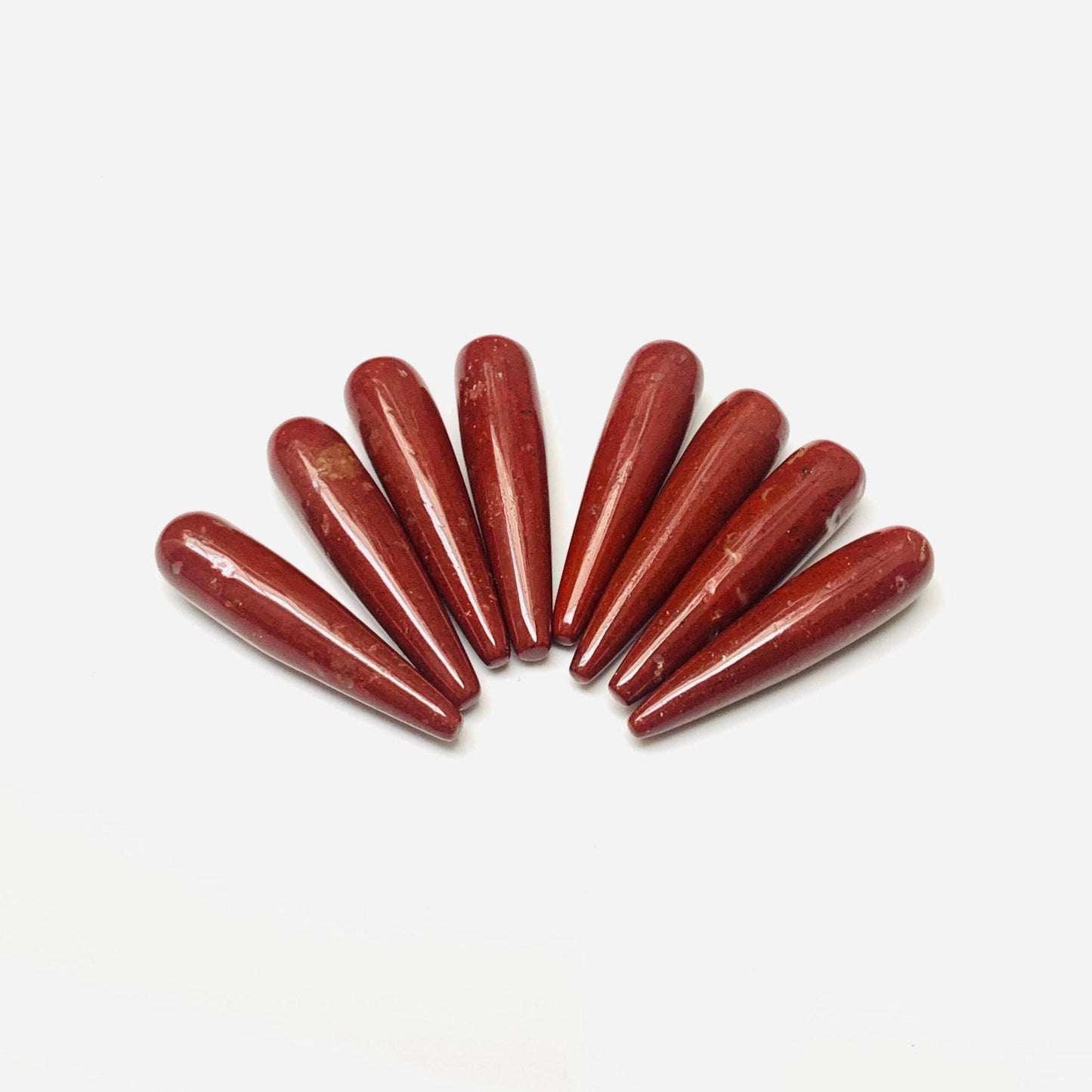 1 Pair Natural Red Jasper Smooth Drop Shape Gemstone, Handmade Matching Pair beads, Matched Drops Pairs for Jewelry Making Size - 7x30mm