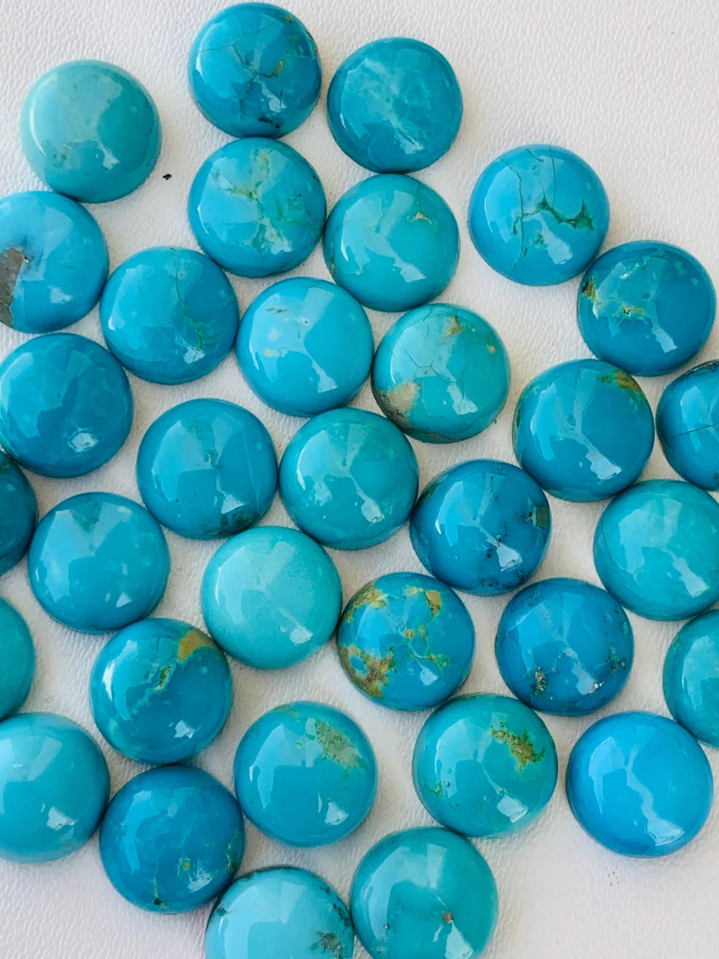 Natural Arizona Turquoise Smooth Round Gemstone Cabochon, CALIBRATED Loose Stone Cab, Round Jewelry Making Cabochon Semi Precious Cabochons