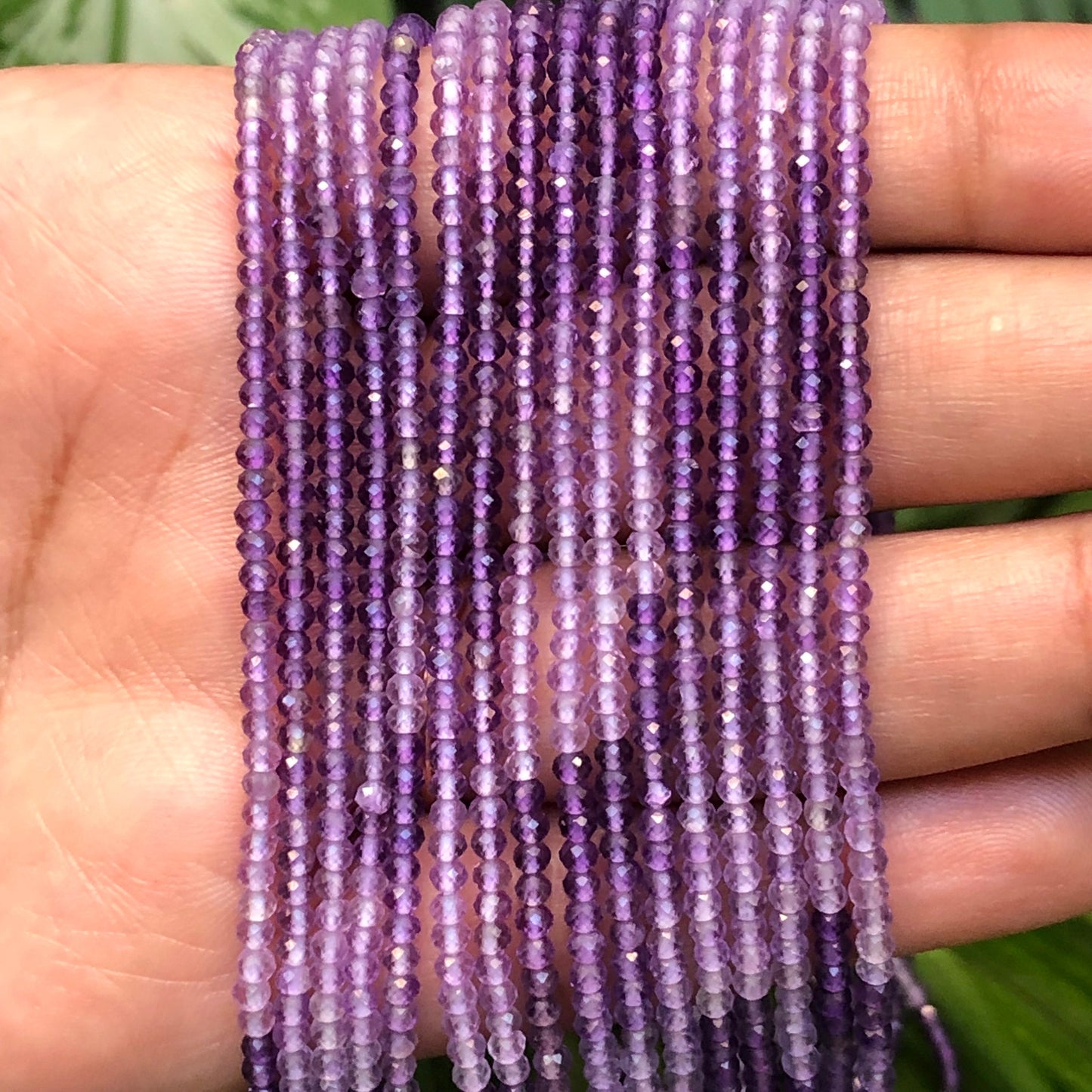 Natural Pink Amethyst Faceted Round Gemstone Beads 15" Strand