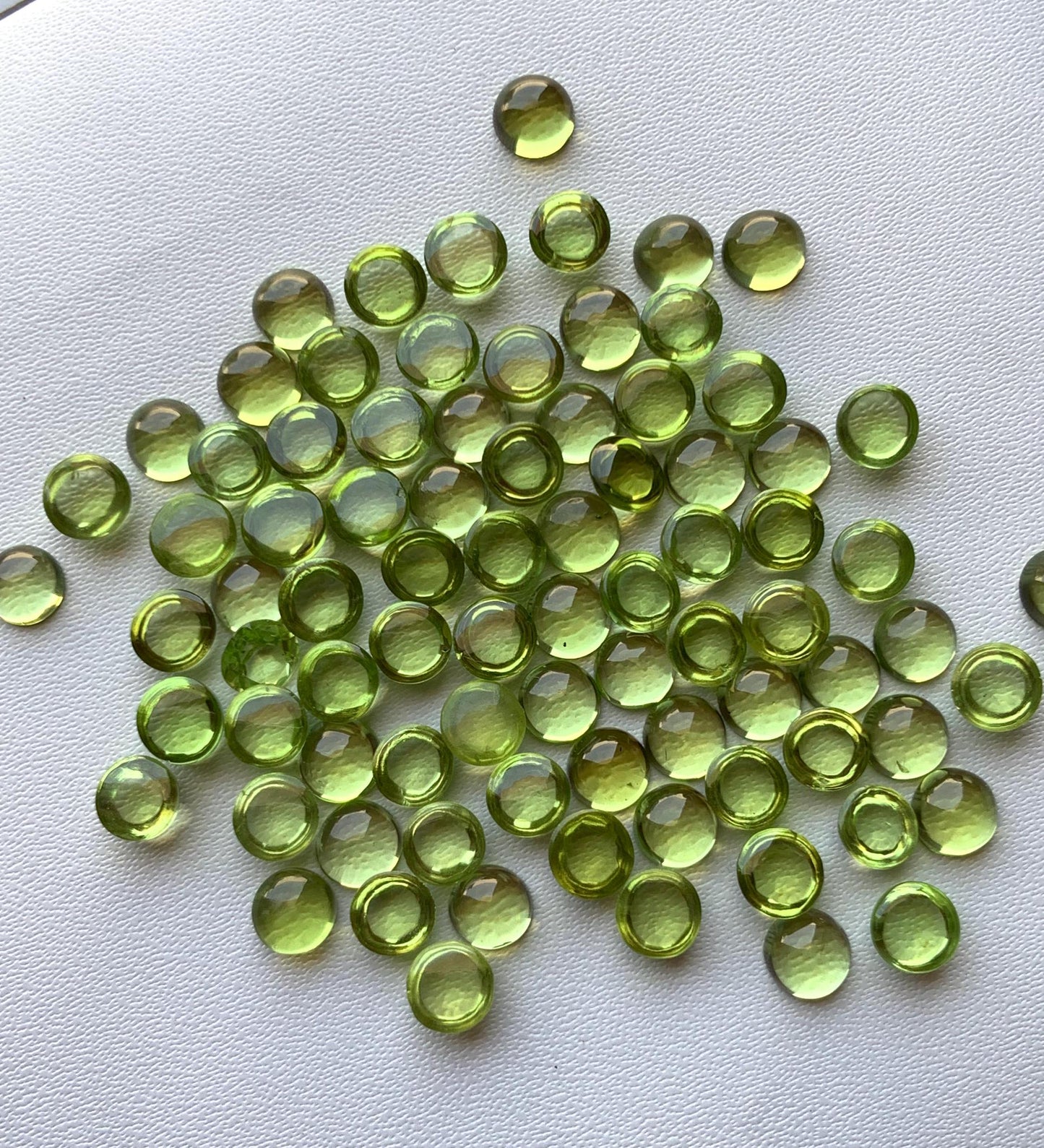 Natural Peridot Smooth Round Gemstone Cabochon, CALIBRATED Loose Stone Cab, Round Jewelry Making Cabochons Semi Precious Cabochons for ring
