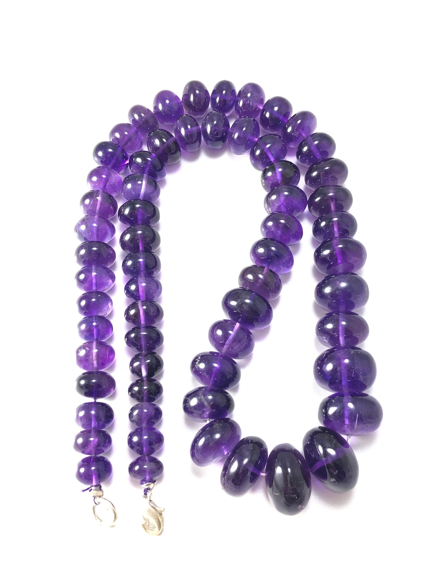 Natural Amethyst Smooth Rondelle Beads 16 Inch Strand Genuine Gemstone Jewelry Making Supplies
