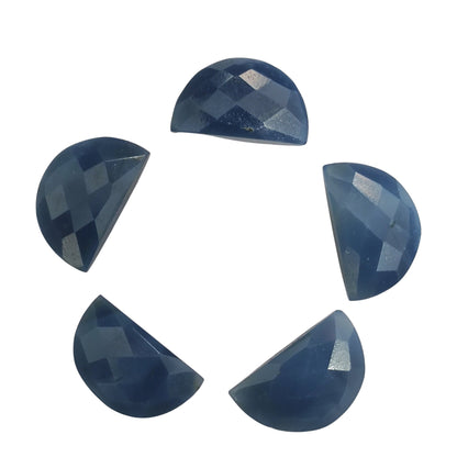 2 Pieces Natural Blue Opal Faceted Semi Circle Shape Gemstone, Size 10x16mm, Hand Carved Fancy Briolette, Earring Components , SKU-BBI240