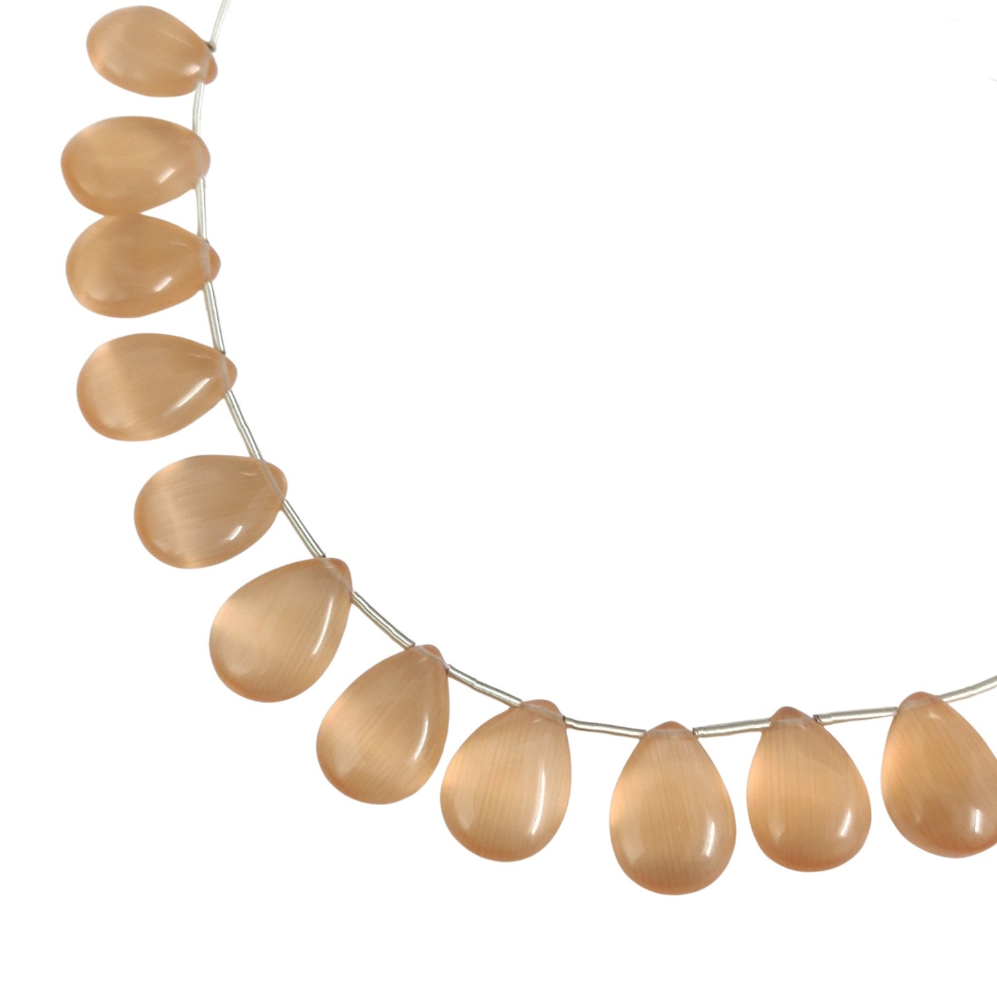 Peach Monalisa Smooth Pear Shape Gemstone Briolette, Side Drilled Pieces, Teardrop Shape Strand, Jewelry Supplies , SKU-BBI708