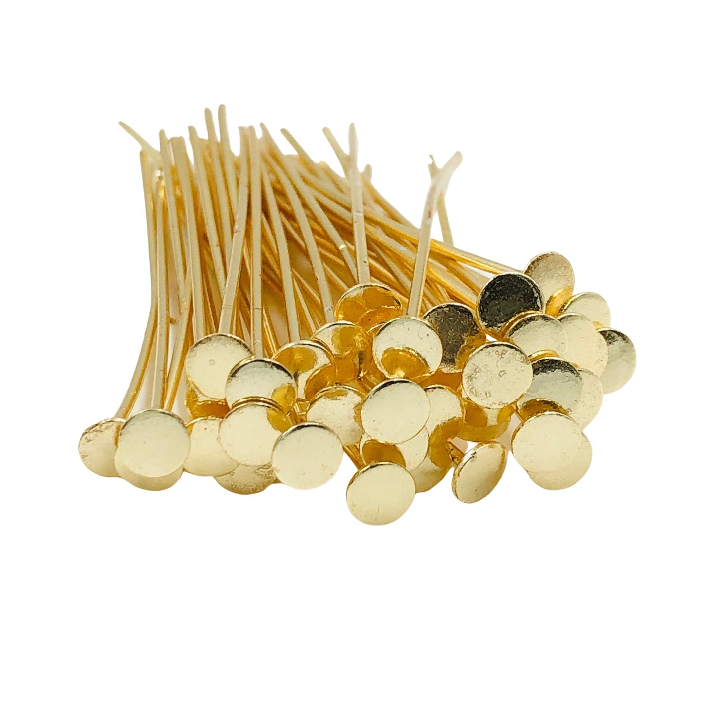 Gold-Plated Flat Headpins – 50 PCS 52mm Decorative Jewelry Findings
