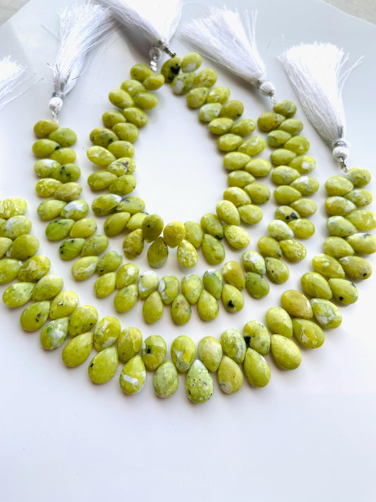 Natural Lizard lite Smooth Pear Shape Gemstone Briolette Side drill beads Size 8x11 to 9x12mm Smooth pear for wedding jewelry gift for her