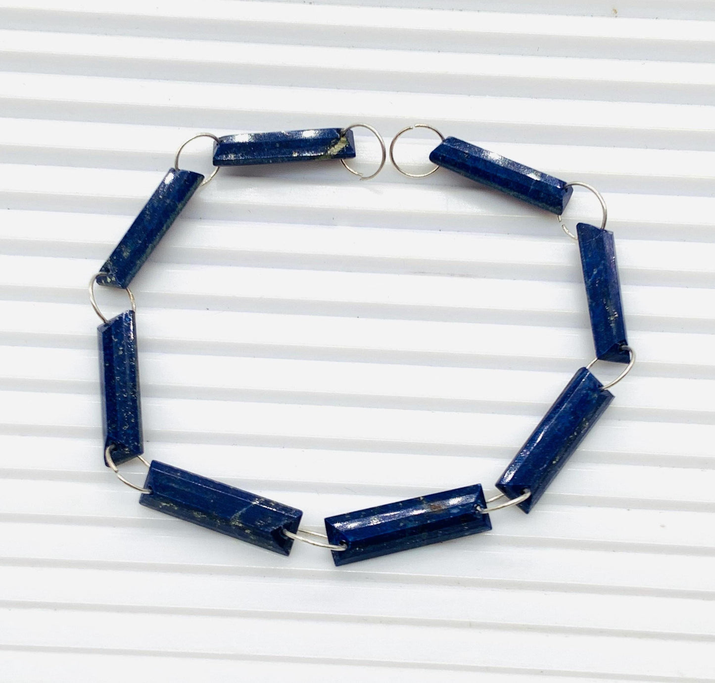 Natural Lapis Lazuli Baguette Step Cut Beads 20x6x4mm – 10 Pcs Both Side Drill