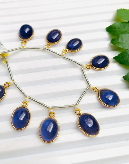 Natural Iolite Oval Cabochons – 10pcs 8x10mm Jewelry Beads