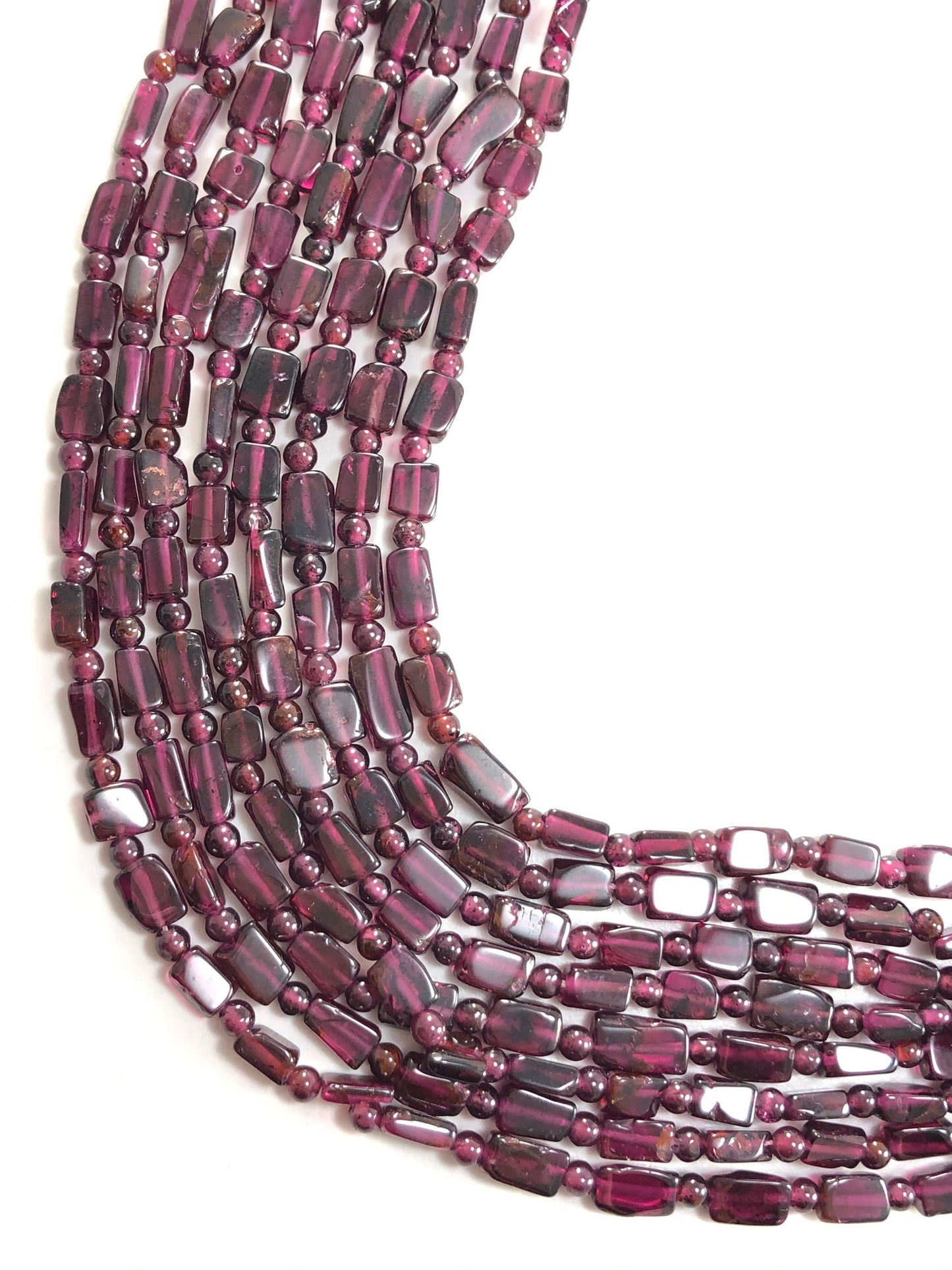 Natural 4x6mm-5x8mm pink Garnet Gemstone Chip Beads Necklace, Smooth Garnet Gemstone Necklace Birthday Gift