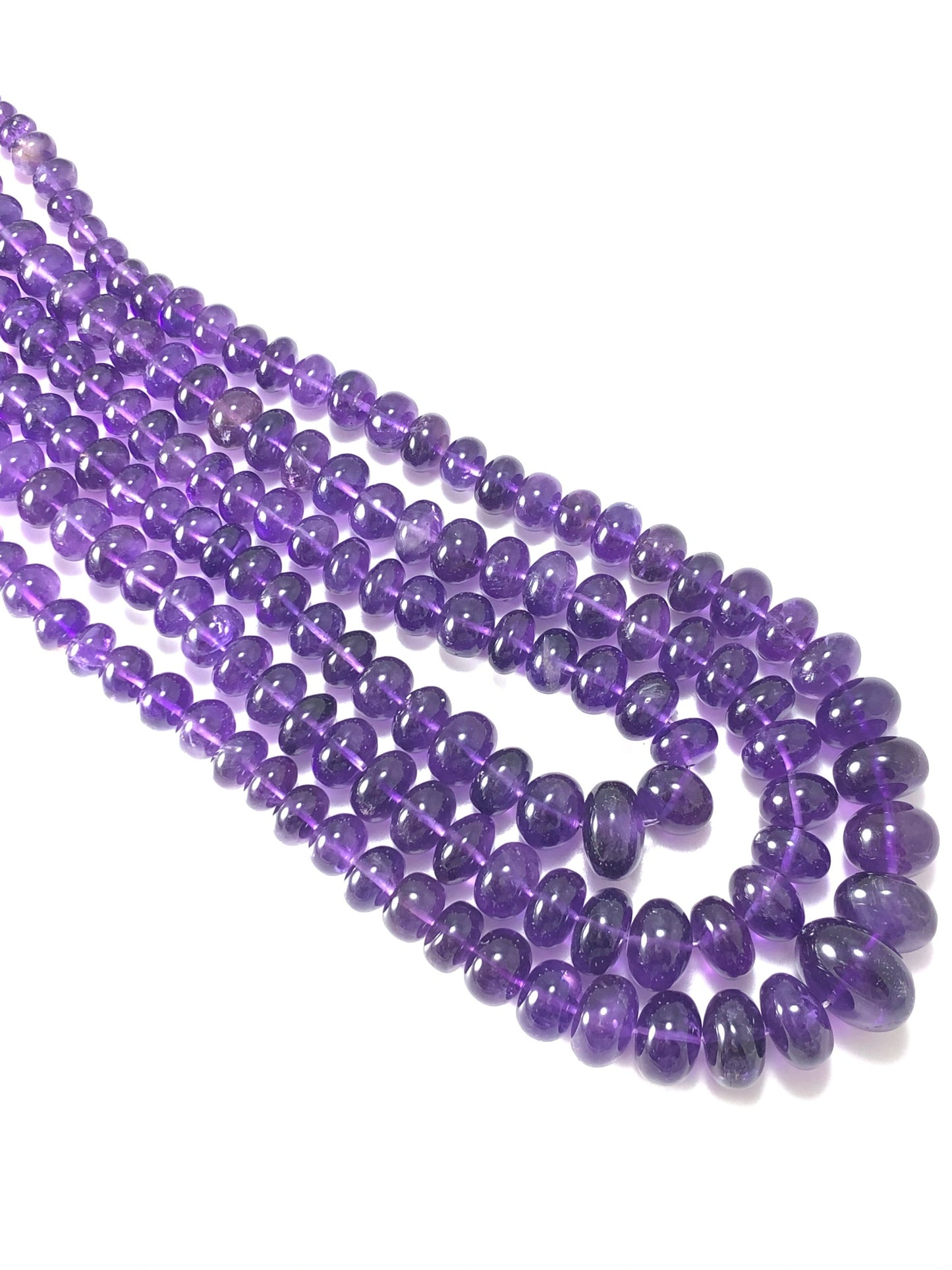Natural Amethyst Smooth Rondelle Beads 16 Inch Strand Genuine Gemstone Jewelry Making Supplies