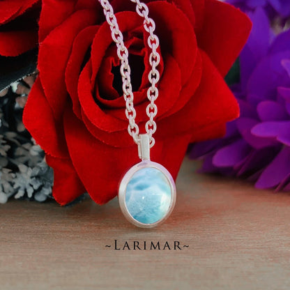 Choose Your Gemstone Necklace - Larimar Turquoise Aquamarine Rose Quartz Moonstone Amazonite Silver Pendants - BeadsBoatInc