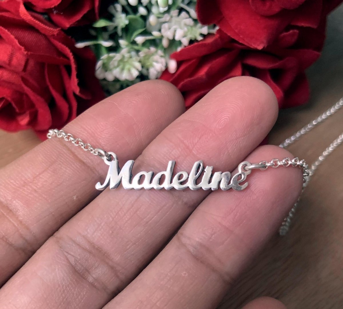 Custom Name Necklace - Silver Gold Plated Personalized 925 Jewelry Gift - BeadsBoatInc