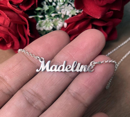 Custom Name Necklace - Silver Gold Plated Personalized 925 Jewelry Gift - BeadsBoatInc