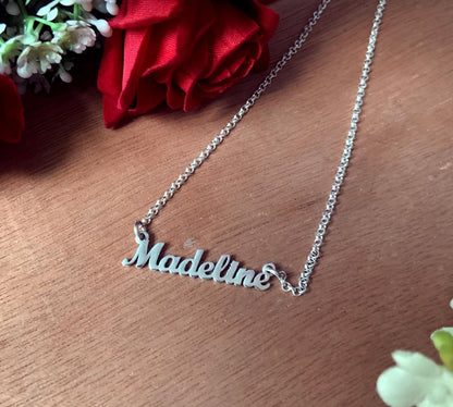 Custom Name Necklace - Silver Gold Plated Personalized 925 Jewelry Gift - BeadsBoatInc