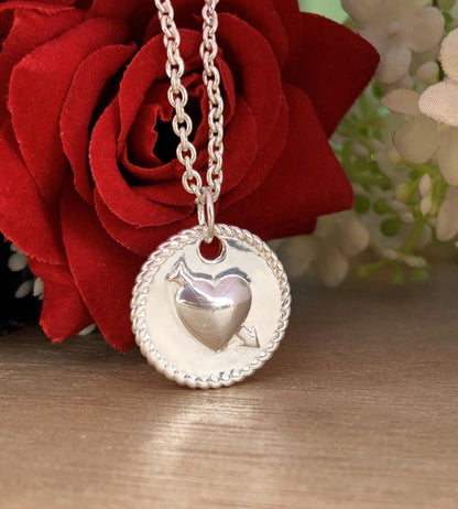 Custom Name Necklace with Heart Pendant – Silver & Gold Vermeil Gift for Her - BeadsBoatInc