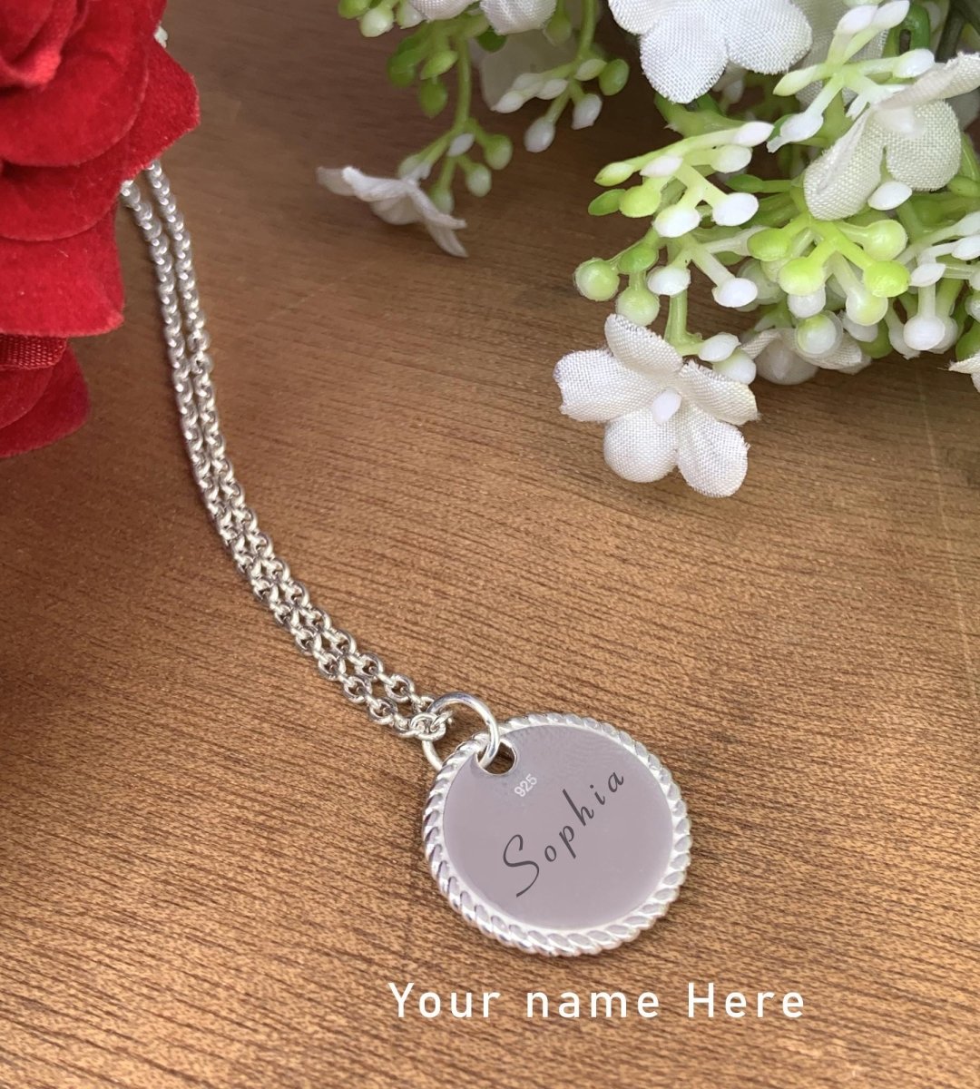 Custom Name Necklace with Heart Pendant – Silver & Gold Vermeil Gift for Her - BeadsBoatInc
