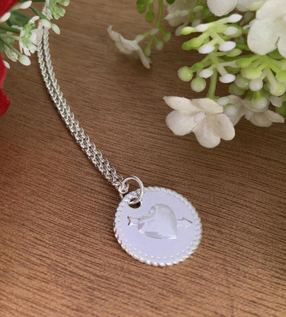 Custom Name Necklace with Heart Pendant – Silver & Gold Vermeil Gift for Her - BeadsBoatInc