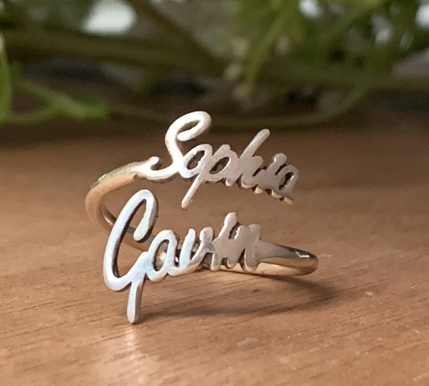 Custom Two Name Ring – Personalized Stacking Ring in Silver, Gold & Rose Gold - BeadsBoatInc