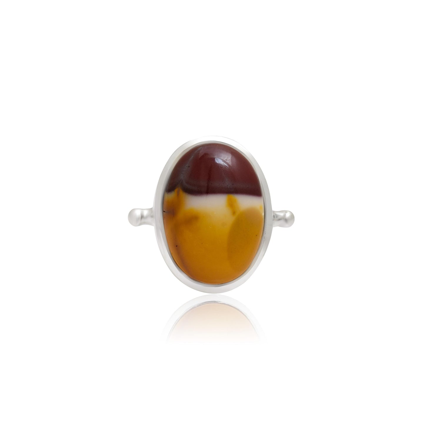 925 Sterling Silver Oval Mookaite Jasper Statement Ring