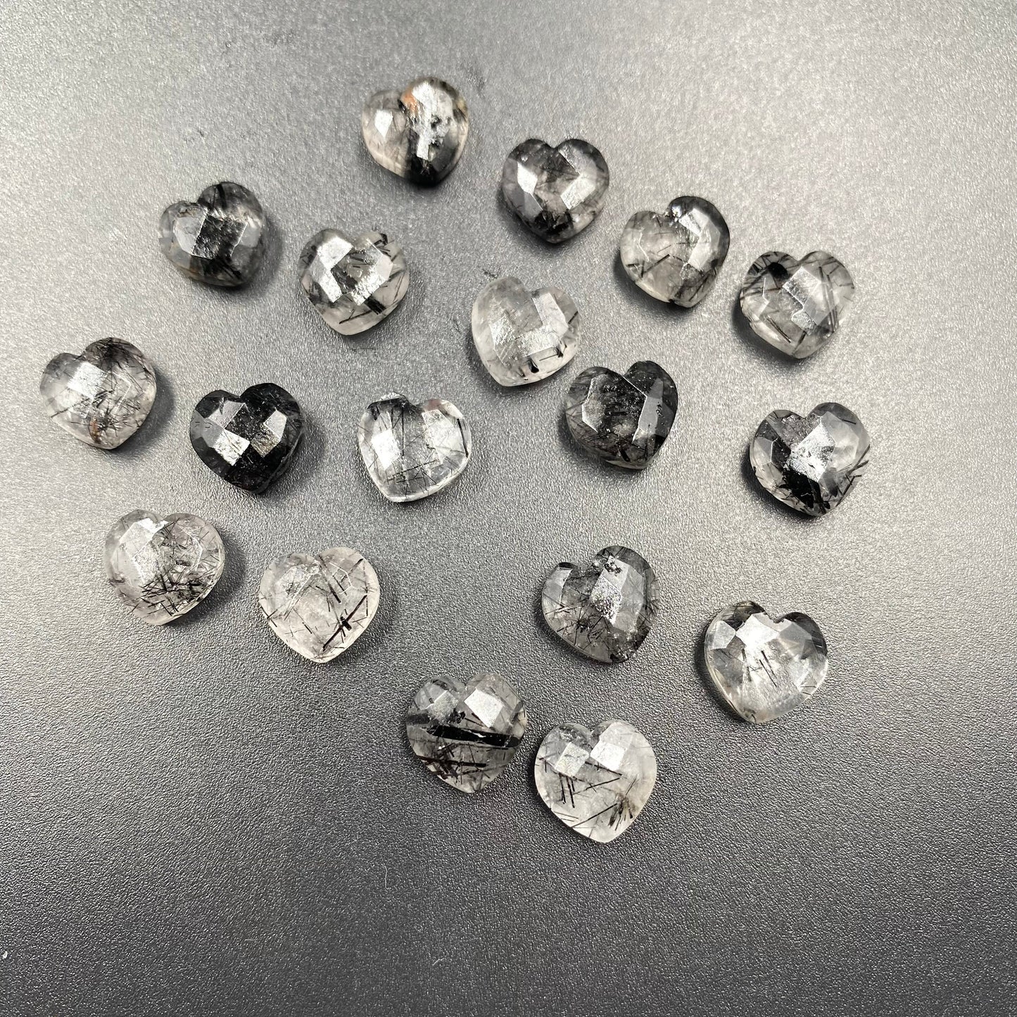 Natural Black Rutile Heart Shape Gemstone, Size 10mm, Hand Carved Heart Shape Gemstone Briolette's, Loose Gemstone For Jewelry, SKU-BBI339