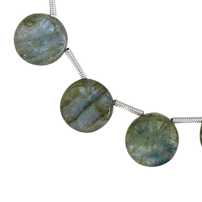 Natural Labradorite Carved Fancy Beads - 10 Pcs AAA Gemstone