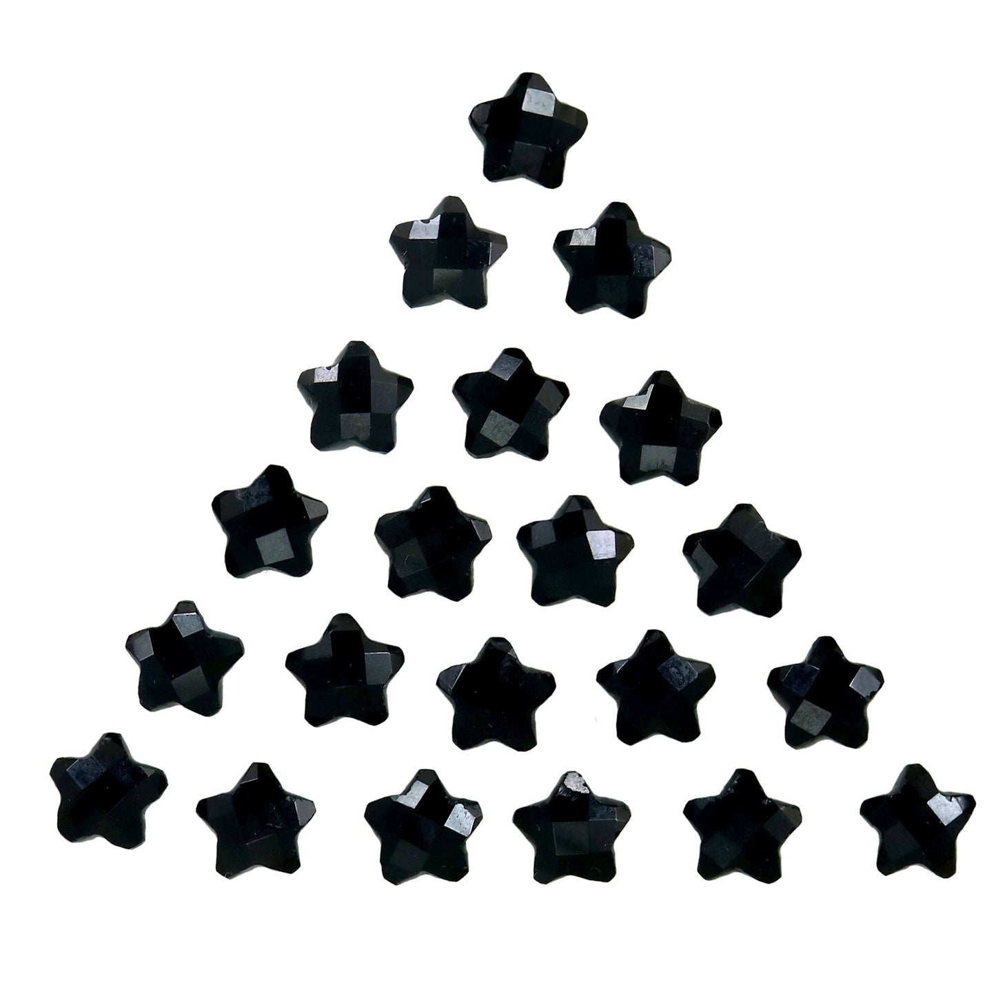 2 Pieces Natural Black Onyx Hand Carved Star Shape Briolette, Star Shape Gemstone For Jewelry, Star Shape Briolette's 10 mm