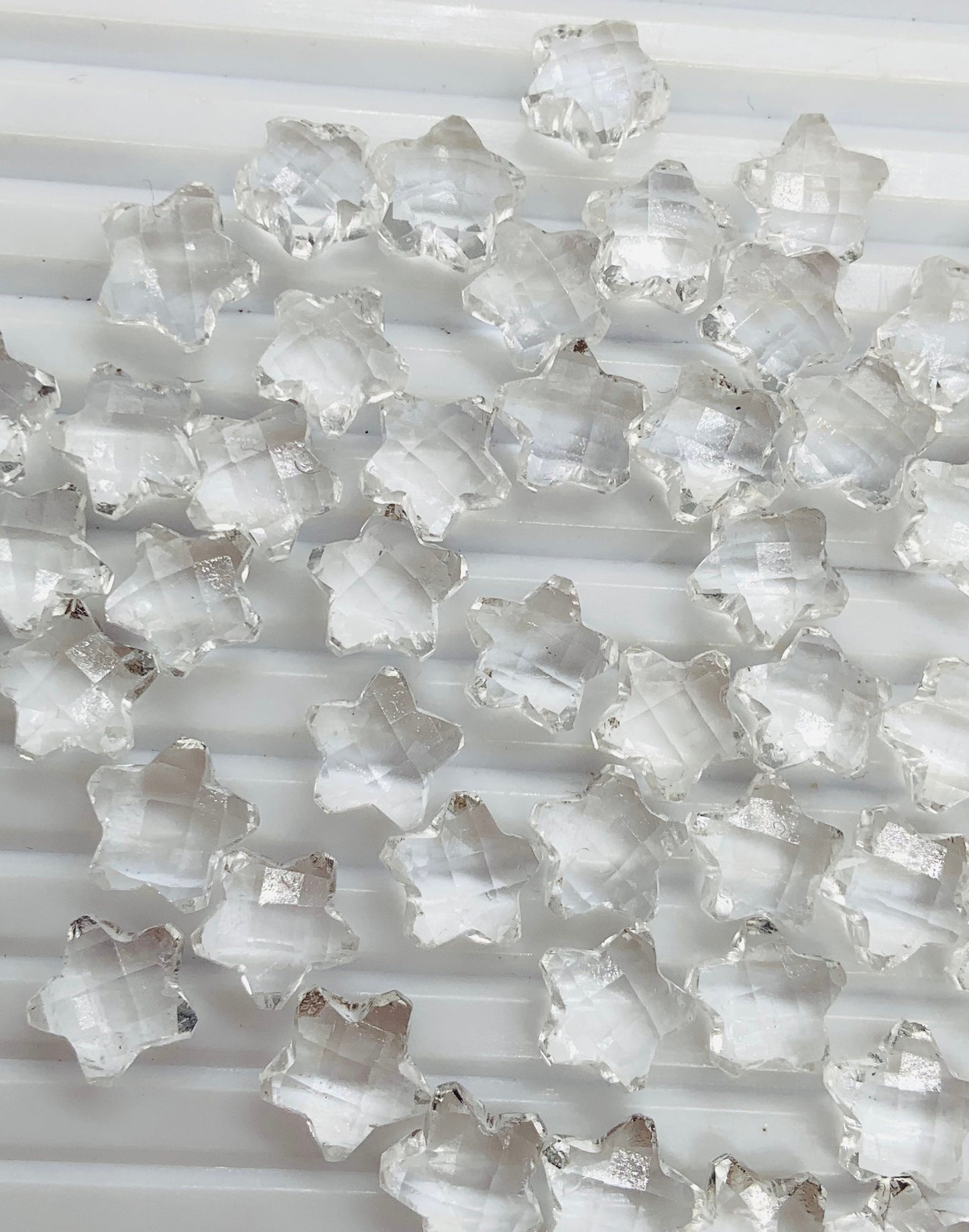 Natural Crystal Quartz Star Shape Gemstone , Hand Carved Star Shape Briolette, Size 10mm, Jewelry Making Beads BBI140